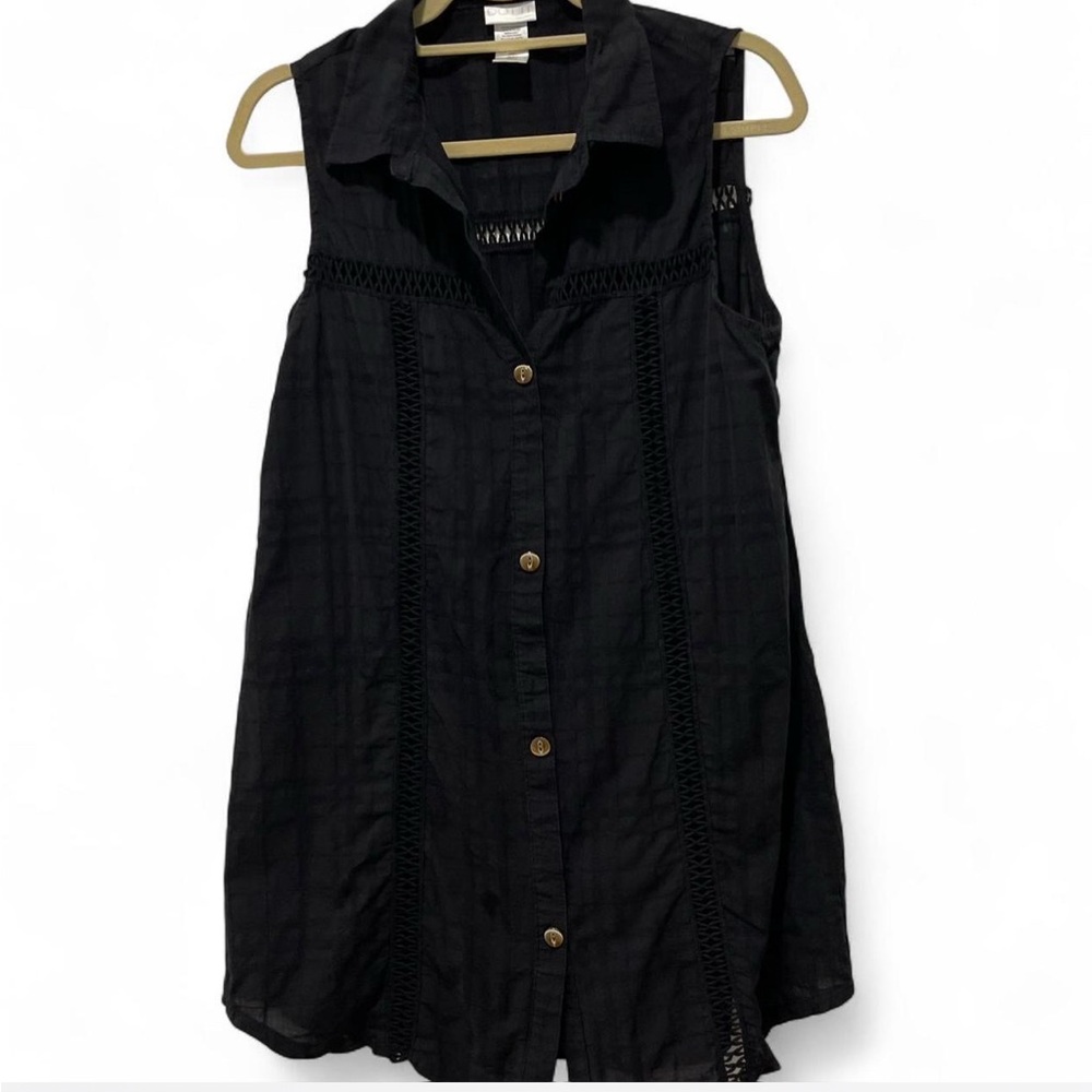 Womens Dotti shirt dress black cover up size M - NWOT